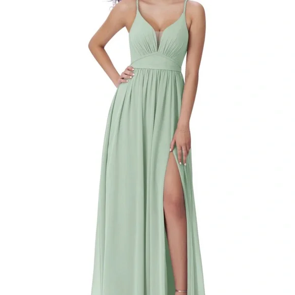 azazie agave bridesmaid dresses Brown Chiffon Strapless Beads sweetheart Neck Bridesmaid Evening Dress